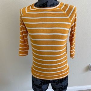 Mix by Hawthorn Orange Striped Shirt-Sz Sm